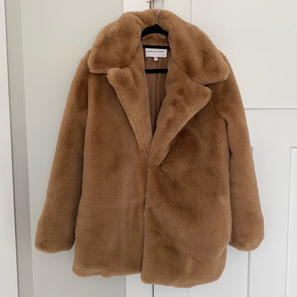 New cupcakes and cashmere fur coat with pockets